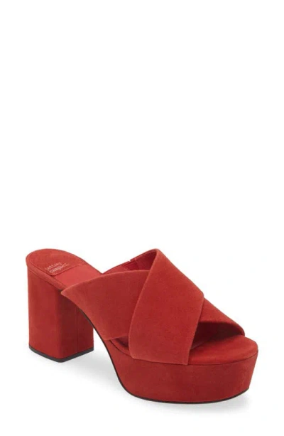 Jeffrey Campbell Coerce Platform Sandal In Red Suede