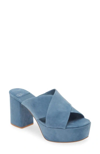 Jeffrey Campbell Coerce Platform Sandal In Teal Suede