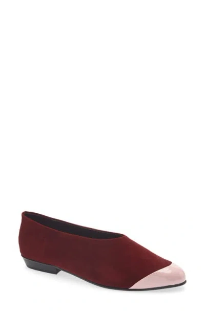 Jeffrey Campbell Collene Ballet Flat In Wine Suede Pink