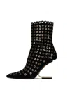 Jeffrey Campbell Compass-e Pointed Toe Boot In Black Suede Gold In Multi