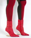 Jeffrey Campbell Compass-e Pointed Toe Boot In Red Suede Gold In Red