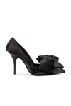 Jeffrey Campbell Convince-b Satin Bow Pointed Toe Pump In Black