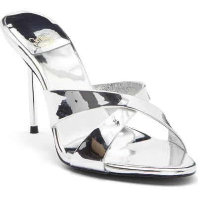 Jeffrey Campbell Crisscross Slide Sandal In Silver