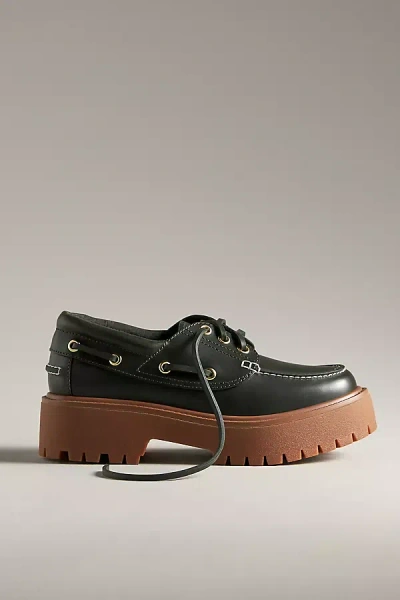 Jeffrey Campbell Crushed-t Lug Platform Boat Shoes In Beige