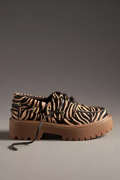Jeffrey Campbell Crushed-t Lug Platform Boat Shoes In Multicolor