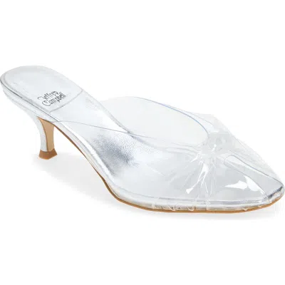 Jeffrey Campbell Crystala Knotted Open Toe Slide Sandal In White