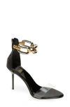 Jeffrey Campbell Cuff-link Ankle Strap Sandal In Black