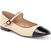 Jeffrey Campbell Curvet Mary Jane In Nude Patent Black Patent Combo