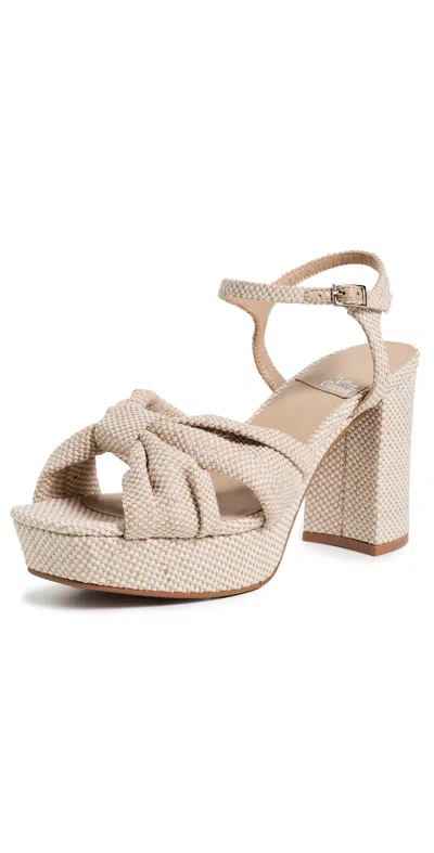 Jeffrey Campbell Dalida Platform Sandals Cream Canvas In Neutral