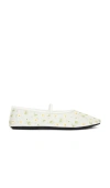 Jeffrey Campbell Dancer Emb Flat In White Daisies