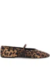 Jeffrey Campbell Dancerina Brown Ballet Shoes With Strap And Leopard Print In Tech Fabric Woman