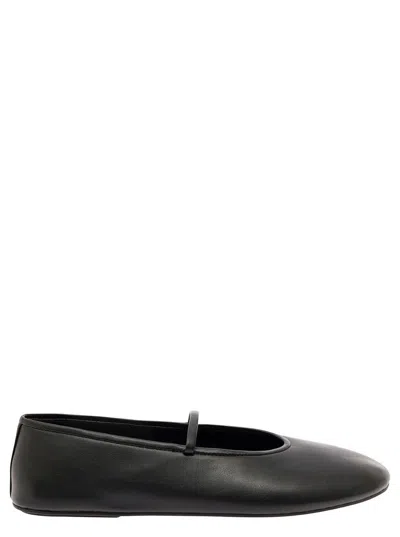 JEFFREY CAMPBELL BLACK BALLET FLATS WITH ALMOND TOE IN ECO LEATHER WOMAN