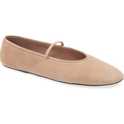 Jeffrey Campbell Dancerina Mary Jane Ballet Flat In Beige Suede