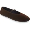 Jeffrey Campbell Dancerina Mary Jane Ballet Flat In Brown Suede