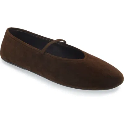 Jeffrey Campbell Dancerina Mary Jane Ballet Flat In Brown Suede