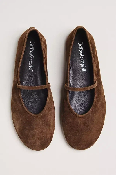 Jeffrey Campbell Dancerina Suede Ballet Flats In Brown
