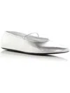 Jeffrey Campbell Dancerina Womens Faux Leather Slip On Ballet Flats In Silver