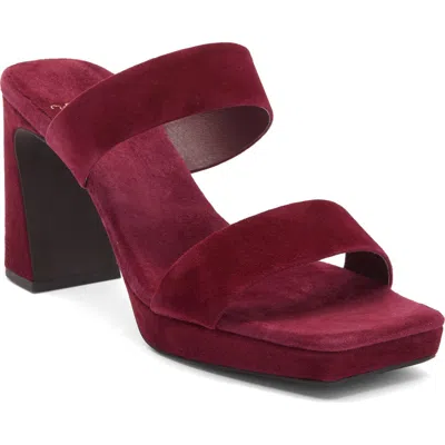 Jeffrey Campbell Danity Platform Slide Sandal In Wine Suede