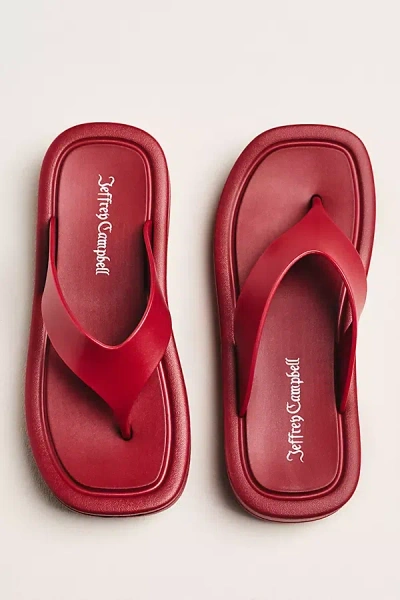 Jeffrey Campbell Darcie Platform Thong Sandals In Burgundy
