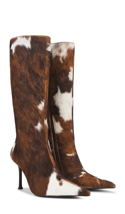 Jeffrey Campbell Darling Boots In Tan White Cow