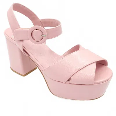 Jeffrey Campbell Determined Platform Heel In Dusty Pink Crinkle Patent