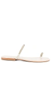 Jeffrey Campbell Discreet Sandal In Beige Shiny Clear