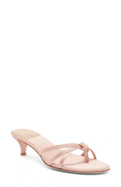 Jeffrey Campbell Doretta Kitten Heel Flip Flop In Natural Satin