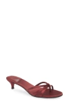 Jeffrey Campbell Doretta Kitten Heel Flip Flop In Wine Satin