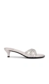 Jeffrey Campbell Doretta Kitten Heels In Metallic Silver