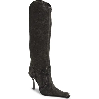 Jeffrey Campbell Dulcimer Knee High Boot In Black Denim
