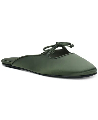 Jeffrey Campbell Elaine Slip-on Flats In Olive Satin