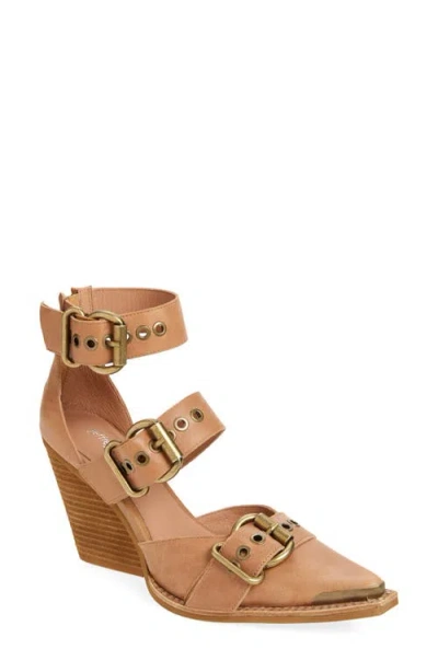 Jeffrey Campbell Emilia Buckle Cutout Boot In Natural