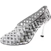 Jeffrey Campbell Encaged Pump In Silver