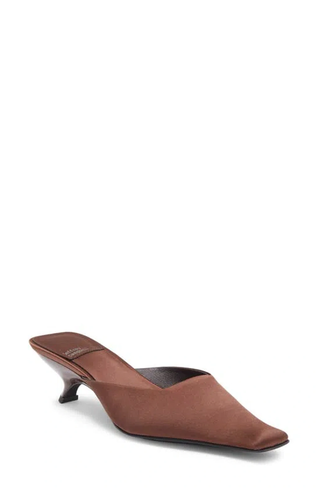 Jeffrey Campbell Esmerelda Square Toe Mule In Brown Silk | ModeSens