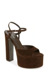 Jeffrey Campbell Ever Last Ankle Strap Platform Sandal In Brown