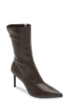 Jeffrey Campbell Everynight Pointed Toe Bootie In Brown Shiny