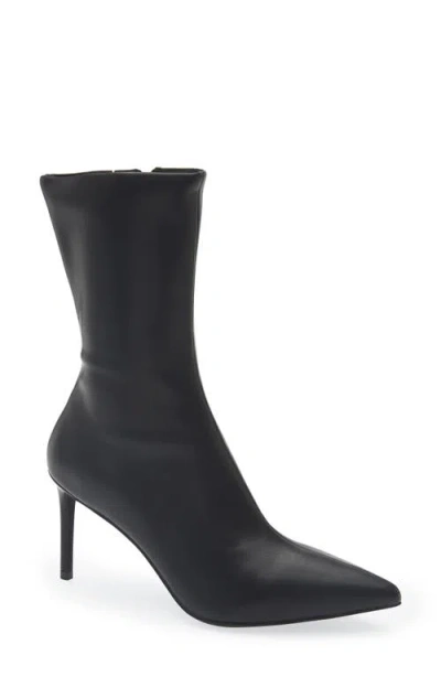 Jeffrey Campbell Everynite Pointed Toe Faux Leather Bootie In Black