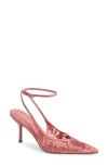Jeffrey Campbell Exec Ankle Strap Pointed Toe Pump In Pink