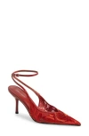 Jeffrey Campbell Exec Ankle Strap Pointed Toe Pump In Red