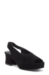 Jeffrey Campbell Extendo Slingback Platform Sandal In Black Suede