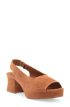 Jeffrey Campbell Extendo Slingback Platform Sandal In Tan Suede