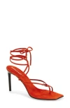 Jeffrey Campbell Faery Ankle Wrap Sandal In Orange