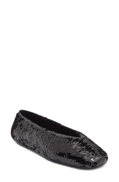 JEFFREY CAMPBELL JEFFREY CAMPBELL FATHOM SEQUIN SQUARE TOE FLAT