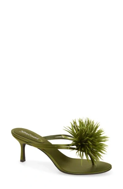 Jeffrey Campbell Firework Feather Sandal In Green