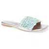 Jeffrey Campbell Fishy Slide Sandal In Blue Silver Combo