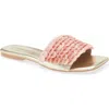 Jeffrey Campbell Fishy Slide Sandal In Coral Gold Combo