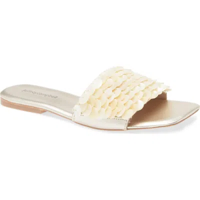 Jeffrey Campbell Fishy Slide Sandal In Cream Gold Combo