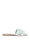 Jeffrey Campbell Fishy Slides In Blue Silver Combo
