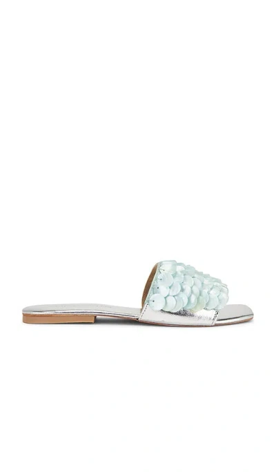 Jeffrey Campbell Fishy Slides In Blue Silver Combo