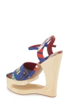 Jeffrey Campbell Flag Girl Platform Wedge Sandal In Bad Girl Combo